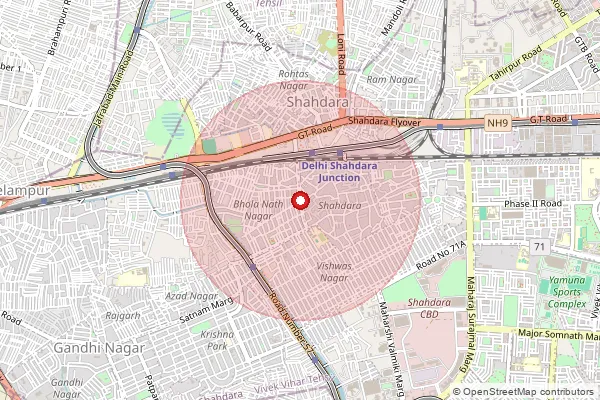 Map showing approximate area covered by Pincode 110032 — Rohtash Nagar So, Shahdara