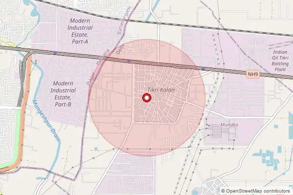 Map showing approximate area covered by Pincode 110041 — Nilothi B.O, West