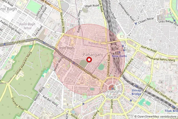 Map showing approximate area covered by Pincode 110055 — Srt Nagar Extension Counter, Central