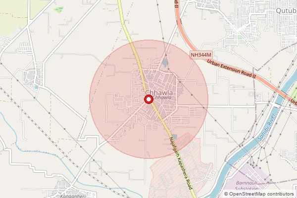 Map showing approximate area covered by Pincode 110071 — Kangan Heri B.O, South West
