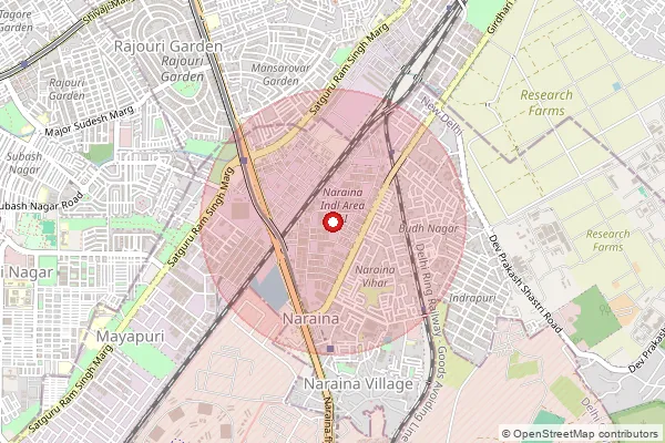 Map showing approximate area covered by Pincode 110078 — N.S.I.T. Dwarka S.O, South West