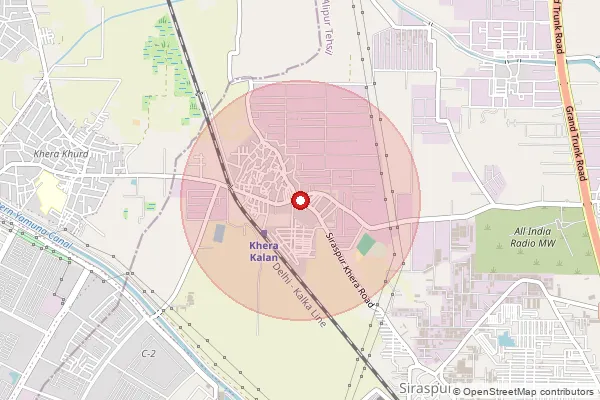 Map showing approximate area covered by Pincode 110082 — Khera Khurd Bo, North
