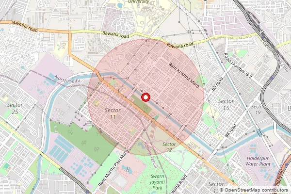 Map showing approximate area covered by Pincode 110085 — Prashant Vihar So, North West