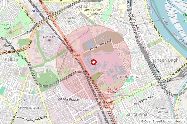 Map showing approximate area covered by Pincode 121001 — Faridabad Nit Ho, Faridabad