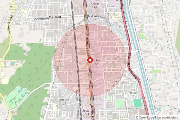 Map showing approximate area covered by Pincode 121003 — Tilpat Bo, Faridabad