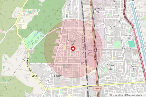 Map showing approximate area covered by Pincode 121010 — Nhpc Colony Faridabad So, Faridabad