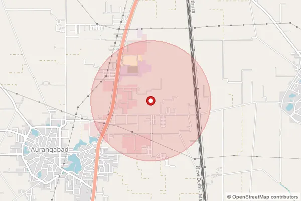 Map showing approximate area covered by Pincode 121105 — Dighot Bo, Palwal
