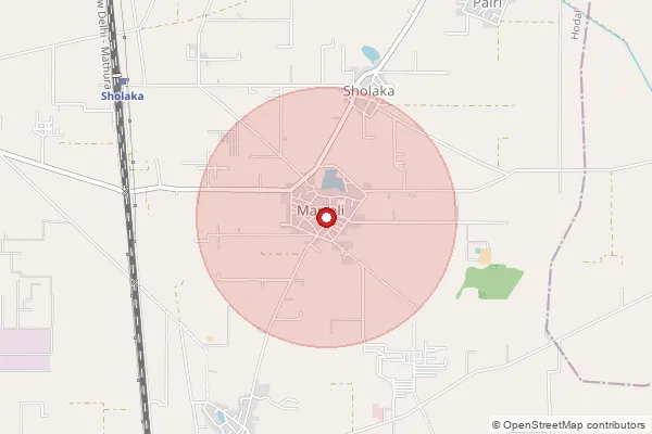 Map showing approximate area covered by Pincode 121106 — Banchari Bo, Palwal