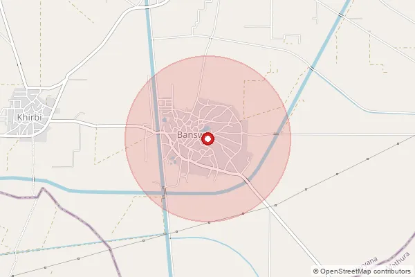 Map showing approximate area covered by Pincode 121107 — Tappa Bilochpur Bo, Palwal