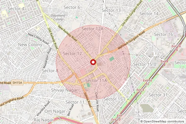 Map showing approximate area covered by Pincode 122003 — Gwal Pahari Bo, Gurugram