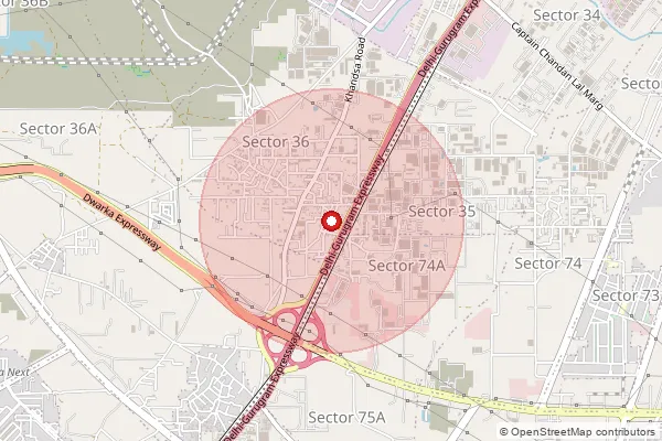 Map showing approximate area covered by Pincode 122012 — Vatika India Sec 82 So, Gurugram