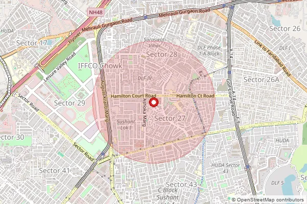 Map showing approximate area covered by Pincode 122504 — Noorgarh Bo, Gurugram