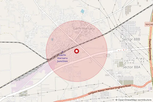 Map showing approximate area covered by Pincode 122505 — Garhi Harsaru So, Gurugram