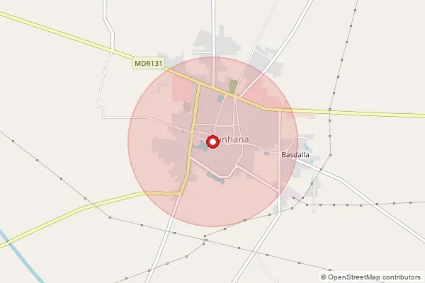 Map showing approximate area covered by Pincode 122508 — Punhana So, Nuh