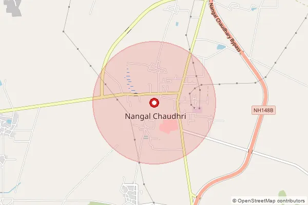 Map showing approximate area covered by Pincode 123023 — Nangal Dargu Bo, Mahendragarh