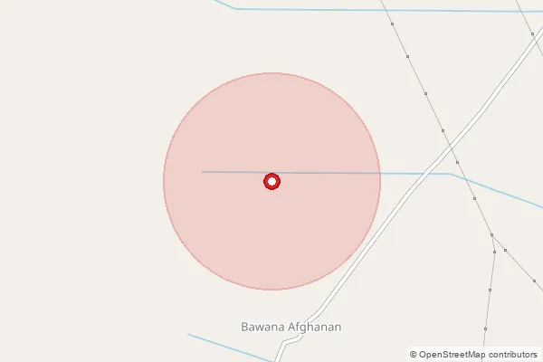 Map showing approximate area covered by Pincode 123034 — Jhagroli Bo, Mahendragarh
