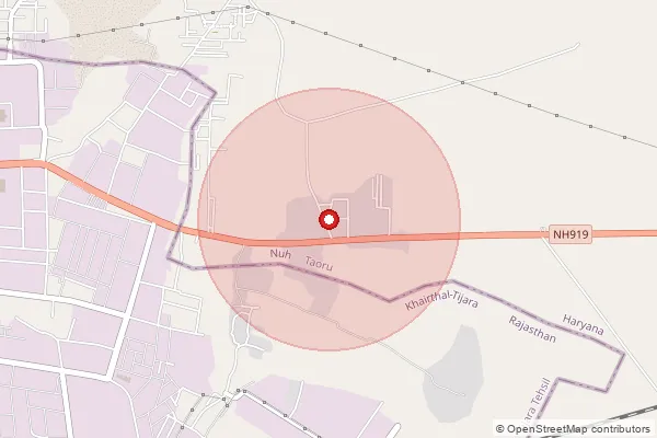 Map showing approximate area covered by Pincode 123101 — Khori So, Rewari