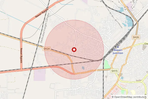 Map showing approximate area covered by Pincode 123412 — Dharan So, Rewari