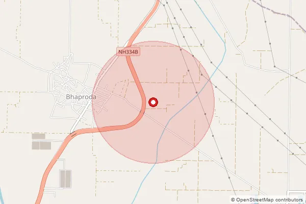 Map showing approximate area covered by Pincode 124010 — Bhali Anandpur Bo, Rohtak
