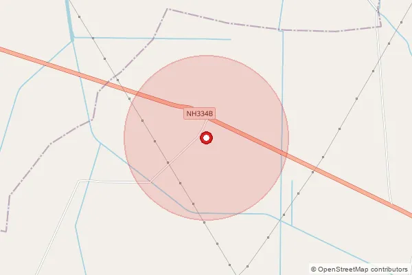Map showing approximate area covered by Pincode 124103 — Gurukul Jhajjar Bo, Jhajjar