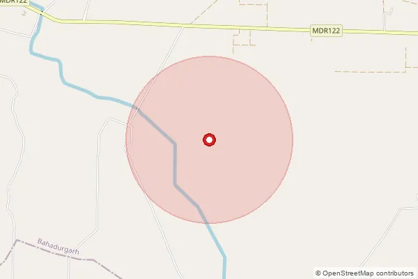 Map showing approximate area covered by Pincode 124104 — Jahangirpur Bo, Jhajjar