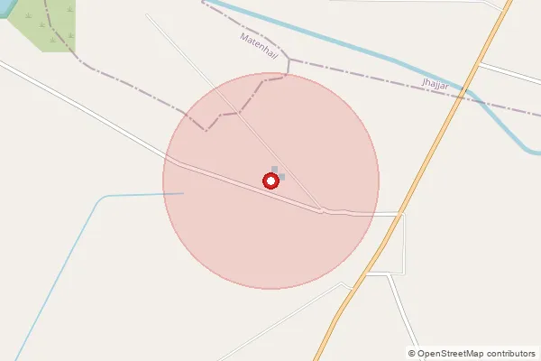 Map showing approximate area covered by Pincode 124109 — Bilochpura Bo, Jhajjar