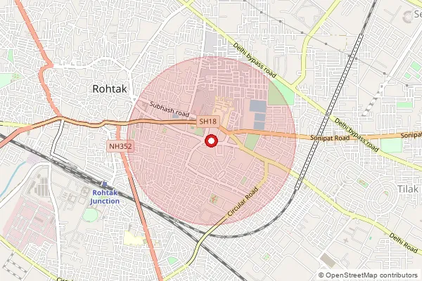 Map showing approximate area covered by Pincode 124141 — Power Plant Jharli So, Jhajjar