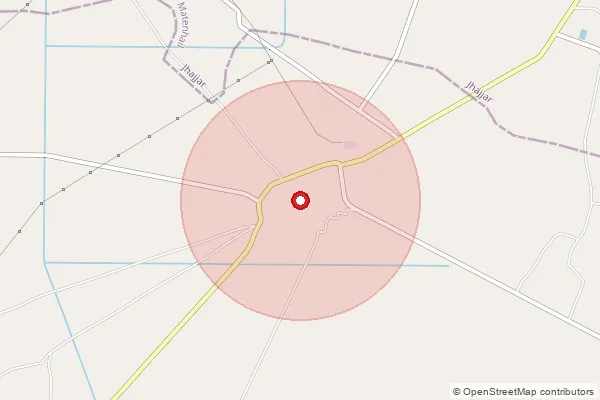 Map showing approximate area covered by Pincode 124142 — Khanpur Khurd Bo, Jhajjar