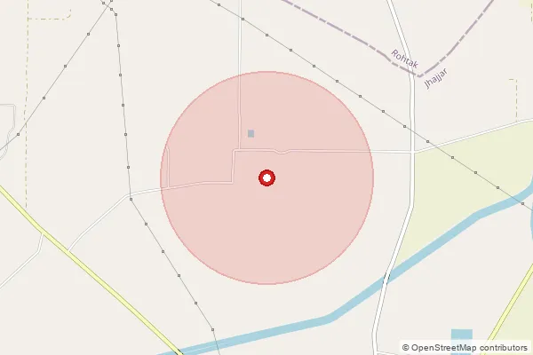 Map showing approximate area covered by Pincode 124201 — Baghpur Bo, Jhajjar