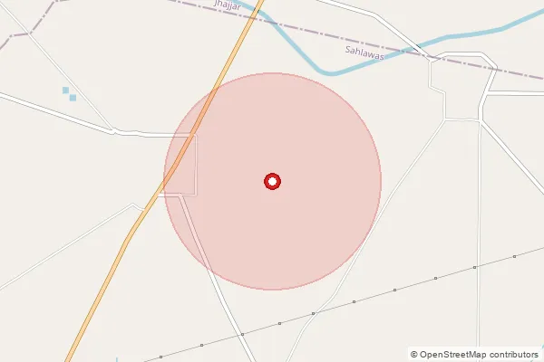 Map showing approximate area covered by Pincode 124401 — Dhamar Bo, Rohtak