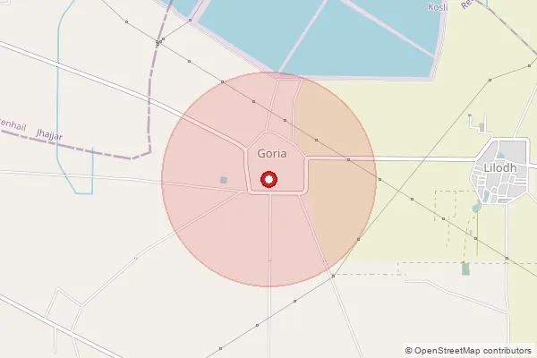 Map showing approximate area covered by Pincode 124411 — Patwapur Bo, Rohtak