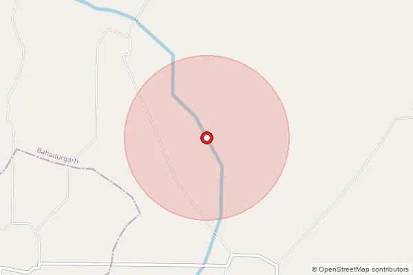 Map showing approximate area covered by Pincode 124504 — Chudani Bo, Jhajjar