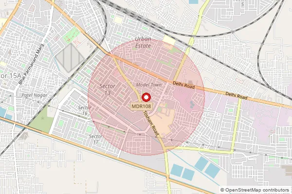 Map showing approximate area covered by Pincode 125005 — Modle Town Hisar So, Hisar