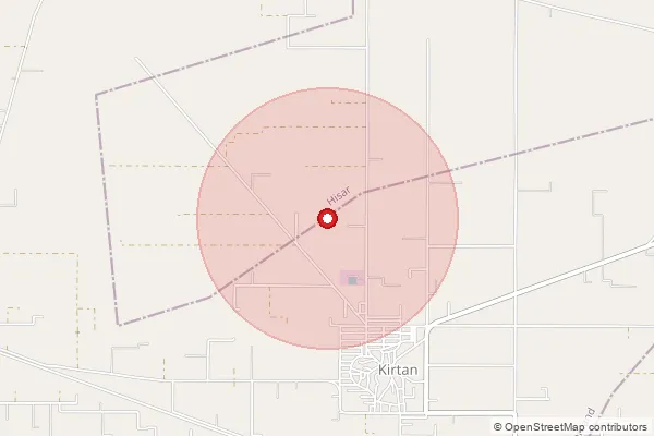 Map showing approximate area covered by Pincode 125007 — Gawar Bo, Hisar