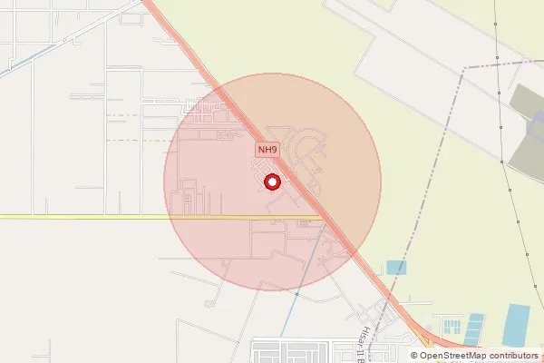 Map showing approximate area covered by Pincode 125011 — Csf Hisar Bo, Hisar