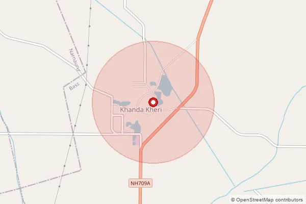 Map showing approximate area covered by Pincode 125038 — Sulchani Bo, Hisar