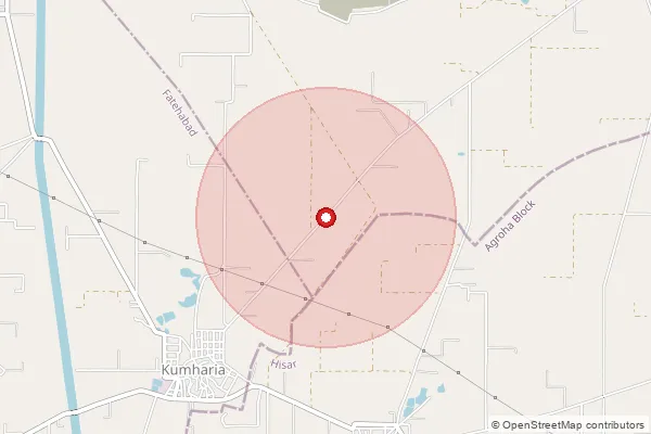 Map showing approximate area covered by Pincode 125047 — Agroha So, Hisar