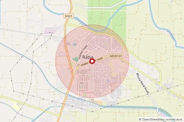 Map showing approximate area covered by Pincode 125051 — Badalgarh Bo, Fatehabad