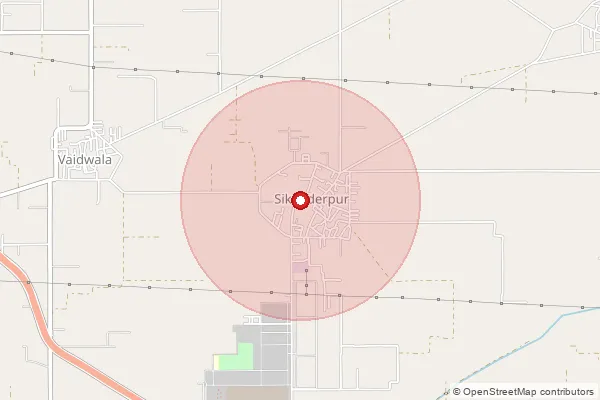 Map showing approximate area covered by Pincode 125060 — Sikander Pur So, Sirsa