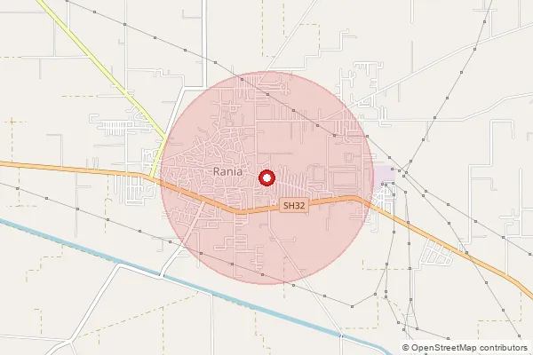 Map showing approximate area covered by Pincode 125076 — Rania So, Sirsa
