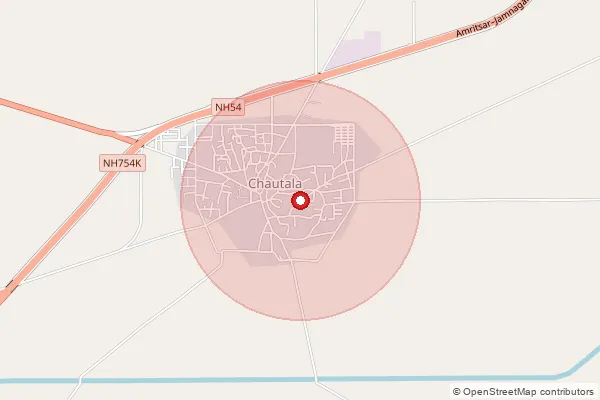 Map showing approximate area covered by Pincode 125101 — Chautala So, Sirsa