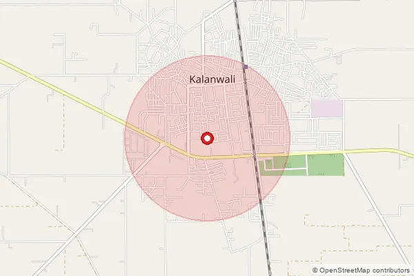 Map showing approximate area covered by Pincode 125201 — Kalanwali So, Sirsa