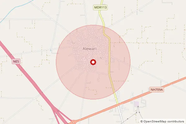 Map showing approximate area covered by Pincode 126111 — Alewa S.O, Jind