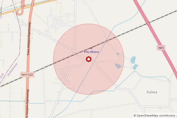 Map showing approximate area covered by Pincode 126113 — Jamni B.O, Jind