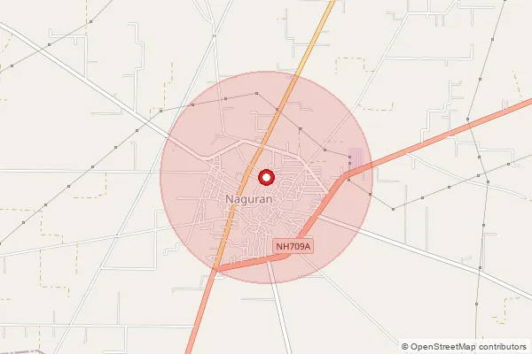 Map showing approximate area covered by Pincode 126125 — Naguran S.O, Jind