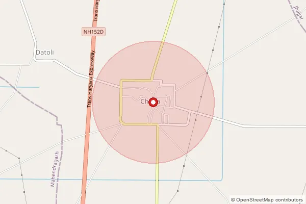 Map showing approximate area covered by Pincode 127022 — Makrana Bo, Charki Dadri