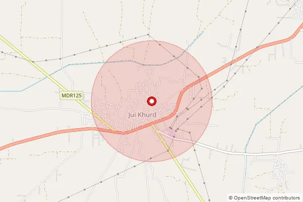 Map showing approximate area covered by Pincode 127030 — Dhabdhani Bo, Bhiwani