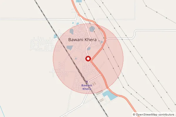 Map showing approximate area covered by Pincode 127032 — Baliali Bo, Bhiwani