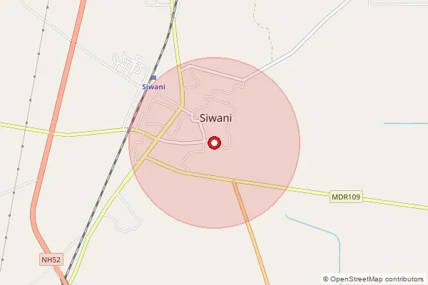 Map showing approximate area covered by Pincode 127046 — Gurera Bo, Bhiwani