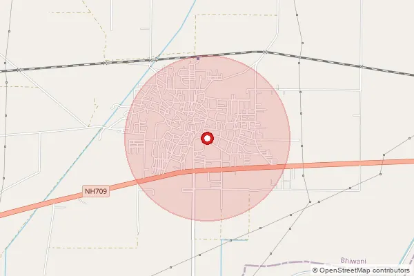 Map showing approximate area covered by Pincode 127114 — Kalinga Bo, Bhiwani